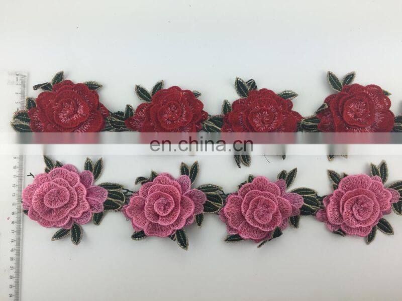 2018 new arrival embroidery designs 3d flower lace for clothes