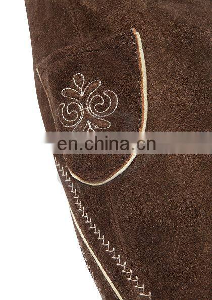 Authentic german bavarian lederhosen dark brown suede leather (Bavarian Clothing)
