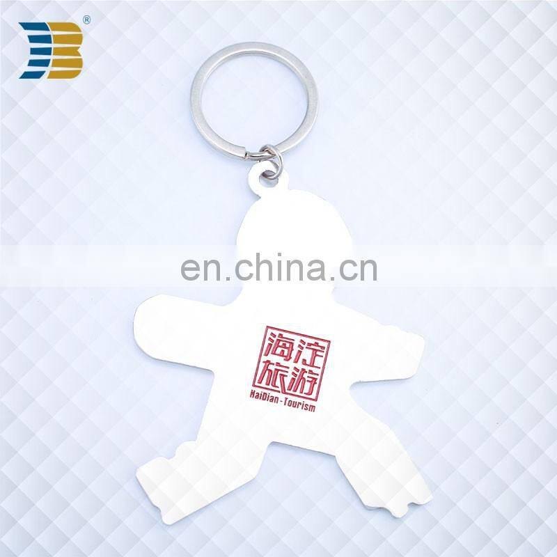 3D person shape custom made metal painted keychain with engraving