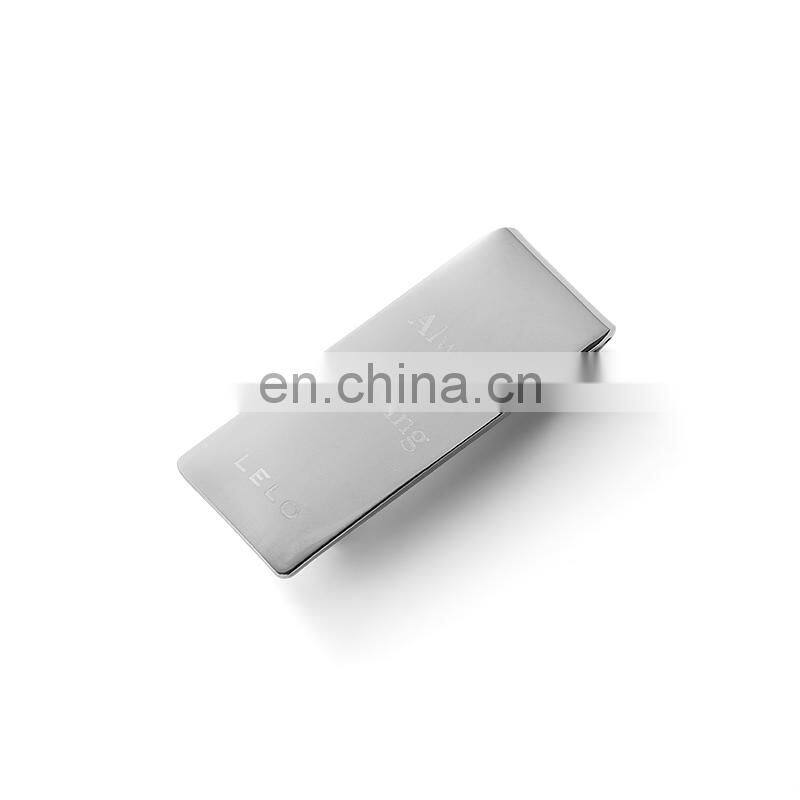 Shenzhen manufacturer custom hinged metal silver slim money clip