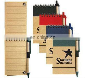 Eco Friendly Pocket Small Kraft Cover Notebook with Ball Pen