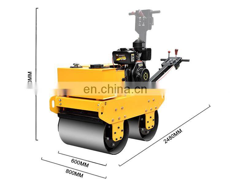 Hand held double wheel soil road roller compactor for trench backfill