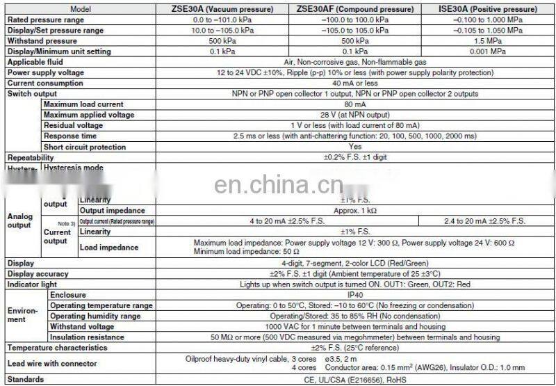 SMC type 2-Color Display High-Precision Digital Pressure Switch ISE30A-01-A-L Pressure sensor -0.1-1 Mpa