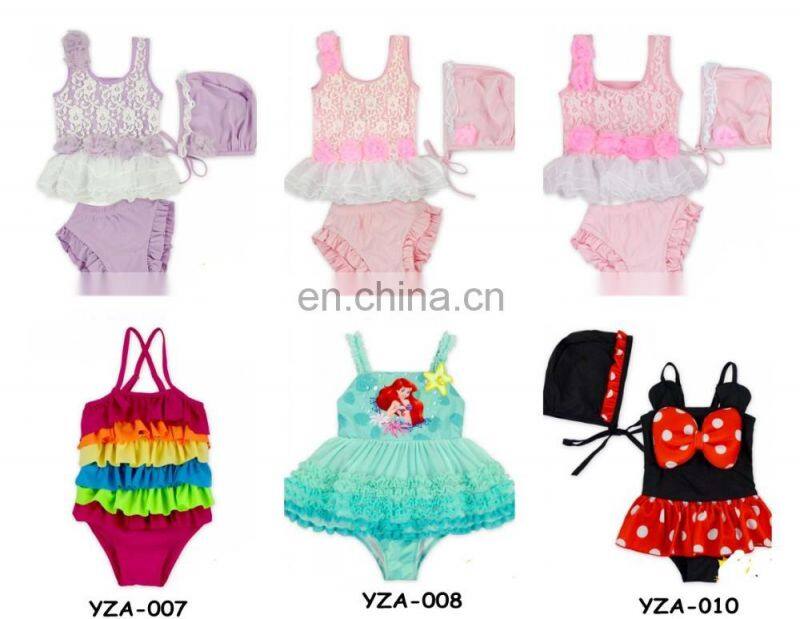 Baby Double Side One Piece Ruffle Swimsuit Kids Swimwear Beach Bathing Suit