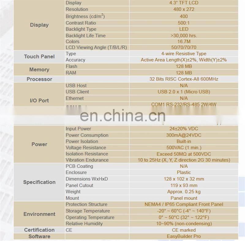 WEINVIEW HMI MT6051iP 4.3 Inch Touch Screen HMI Panel New Human Machine Interface