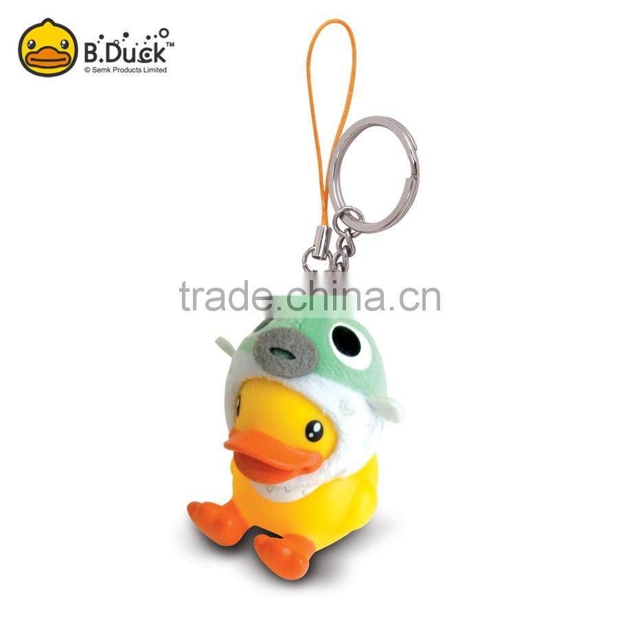 B.Duck brand animal shape pvc floating titanium key ring