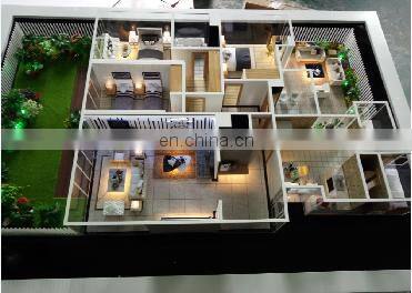 Architecture model house in other construction , physical model maquette with light