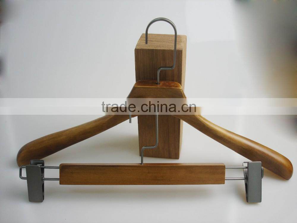 HA6985 durable top and bottom hanger wooden clothes hanger