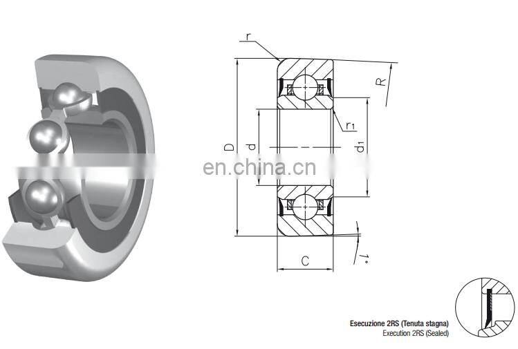 MR 0434 Composite forklift roller bearings, SINGLE ROW BALL BEARINGS WITH CAGE FOR INCLINED MOUNTING MR 0434