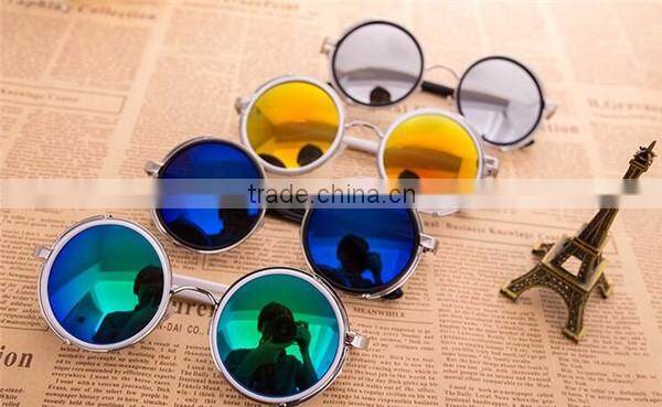 hot selling unisex fashion retro classic metal frame small round sunglasses eyewear