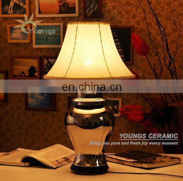 Jingdezhen silver ceramic hand painted vase table lamps for bedroom