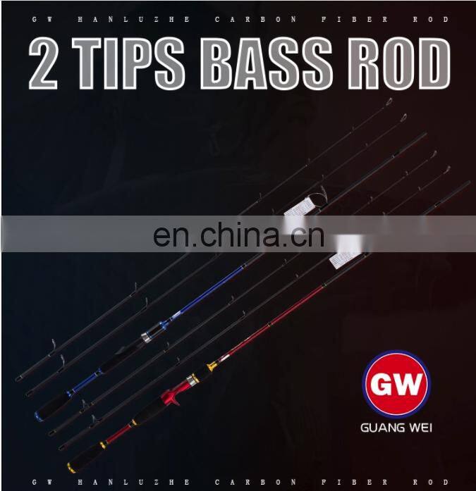 high quality 2 section GW travel carbon fiber fishing tackle lure rod long casting rod