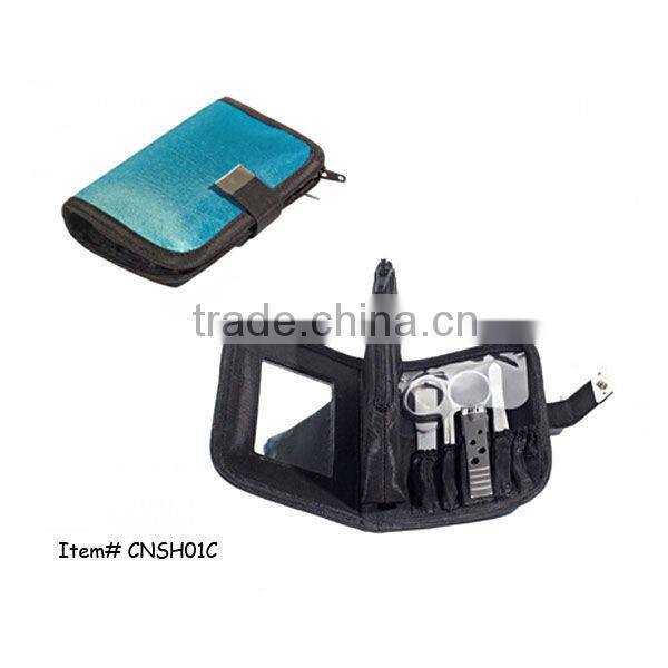 Pink PVC bag with coin purse manicure set for women