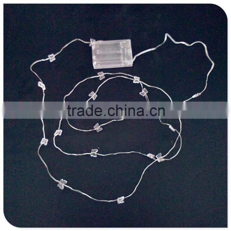 purple color small butterfly copper wire battery operated led christmas lights