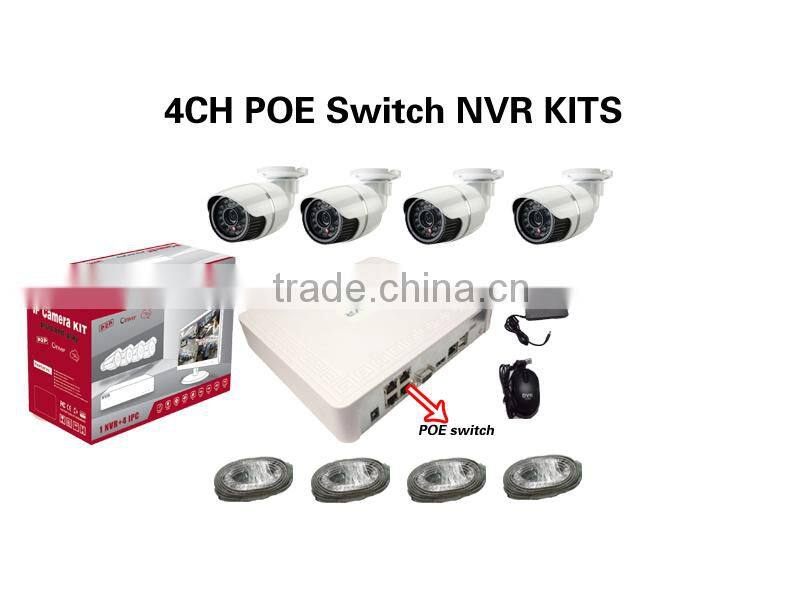 Economical POE NVR KIT 1.0MP security cctv kit system