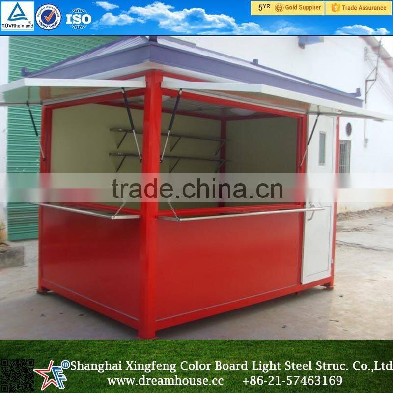 cheap modern prefab container food snack pizza house/ modern prefab house designs food kiosk Prefab Houses