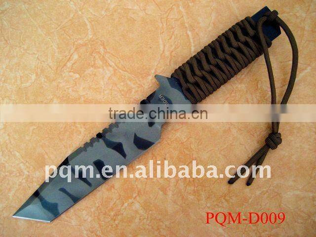 Damascus hunting camouflage color survival knife 009