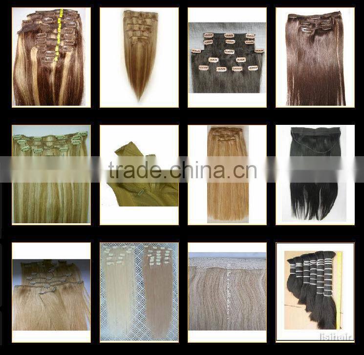 100% HUMAN REMY HAIR clips in skin weft