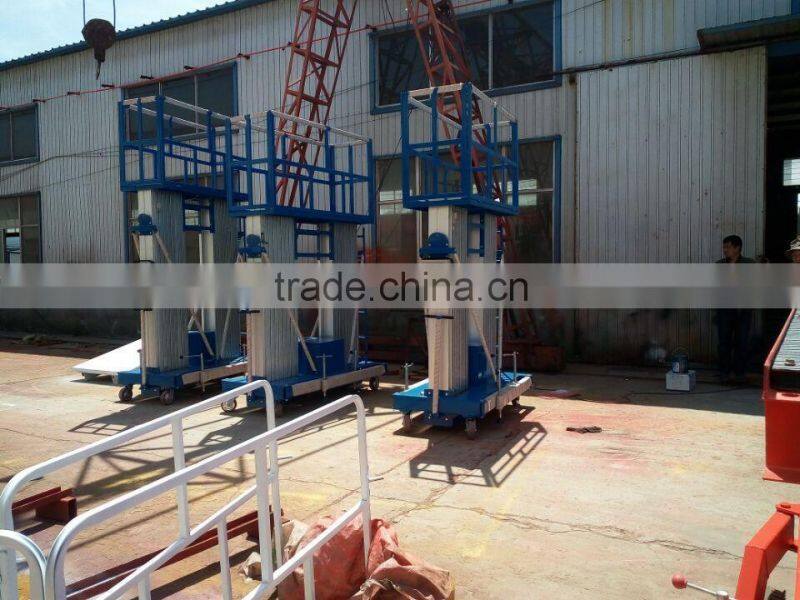 Double Mast Mobile Aluminum Rotating Folding Lift Table/double mast aluminium building cleaning lift
