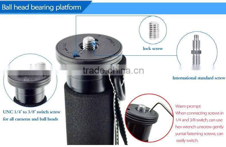 New most stable leg and Professional Telescopic Monopod extendable 5 sections aluminum Fluid video camera monopod