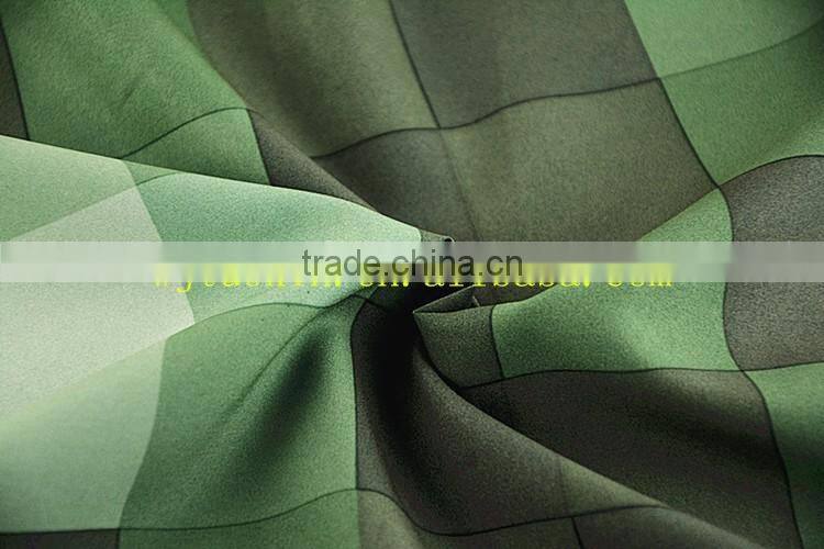 thin waterproof polyester 4 way stretch pongee printed plaid fabric