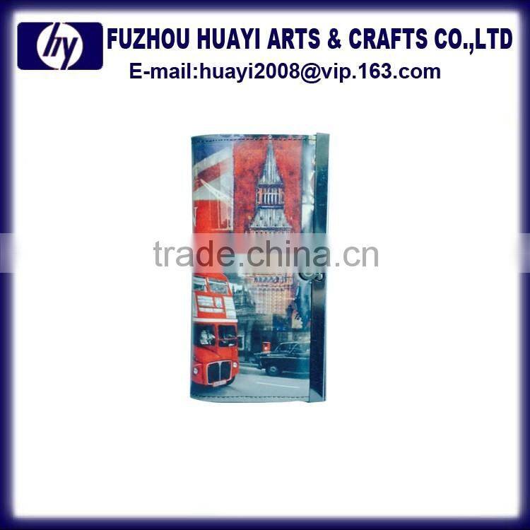 Popular promotion cute girl printed genuine pu leather wallet purse