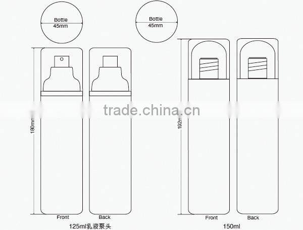 2015 Spring Green Plastic Cosmetic Bottle with Pump Sprayer 35ml 125ml