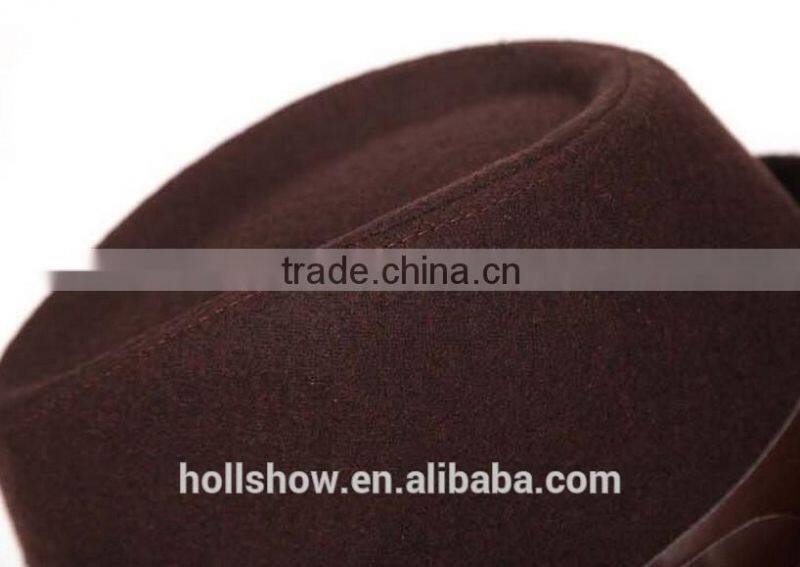 Star Favourite Trend All-match Man Women Trilby Fedora Cap With Leather Buckle