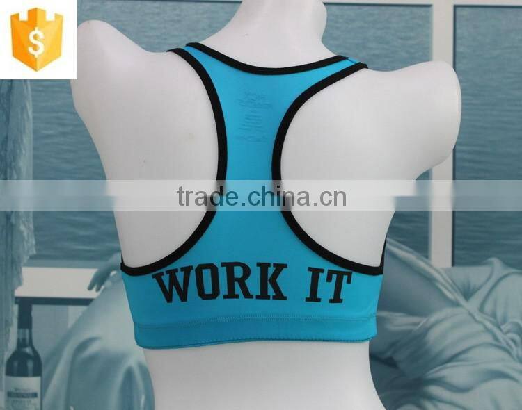 fashion comfortable and breathable sports bra, hot sell ladies sports bra with printed