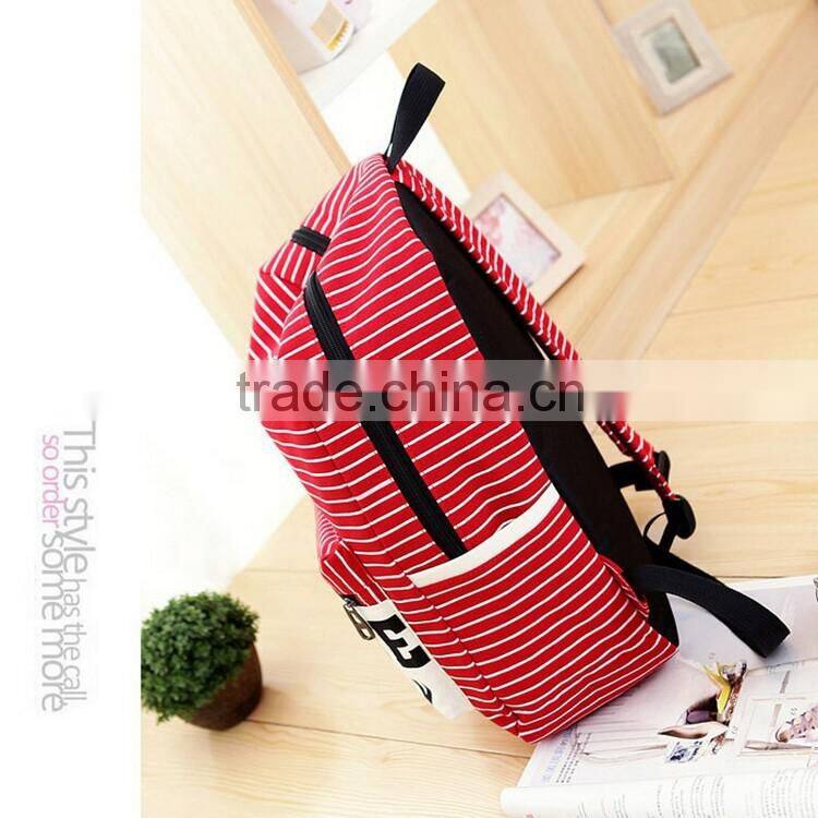 Design Your Own Ladies School Striped Fashion Backpack Bag