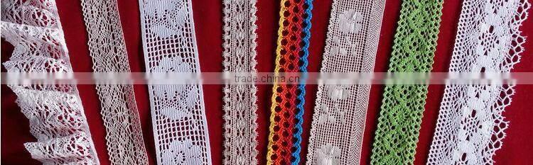 Double Sizde 1.14" Facotry Wholesale Cheap Crochet Natural White 100% Korean Lace Fabric for Graments Accessory