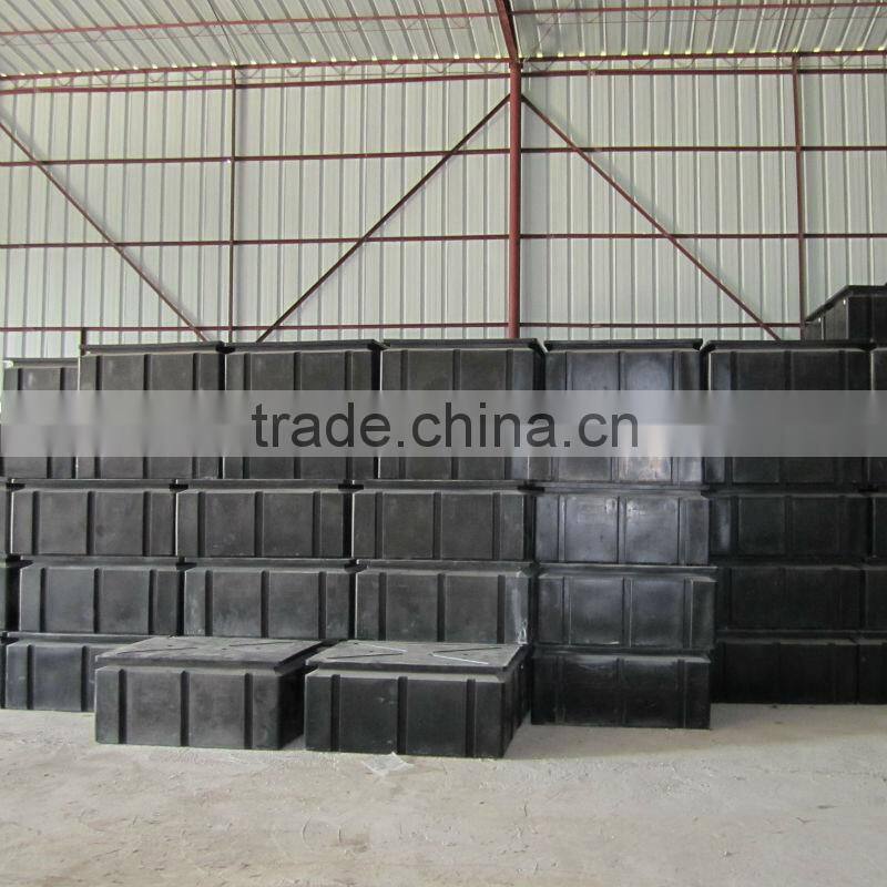 black polyethylene box filled with eps