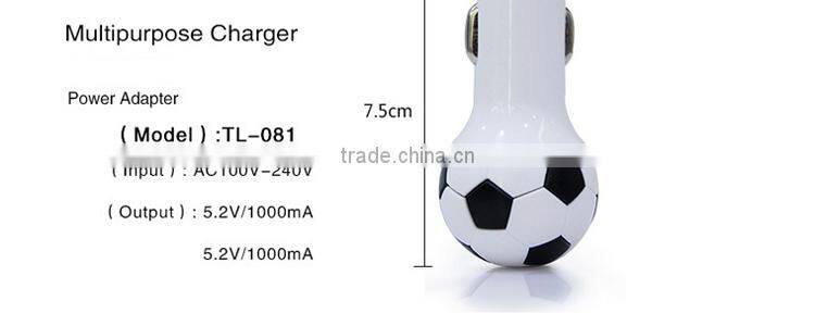 Hot sale new products mobile accessories mini brazil world cup unique of design football car charger