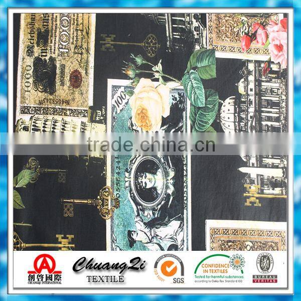 Indian black print cotton sateen fabric for shirting