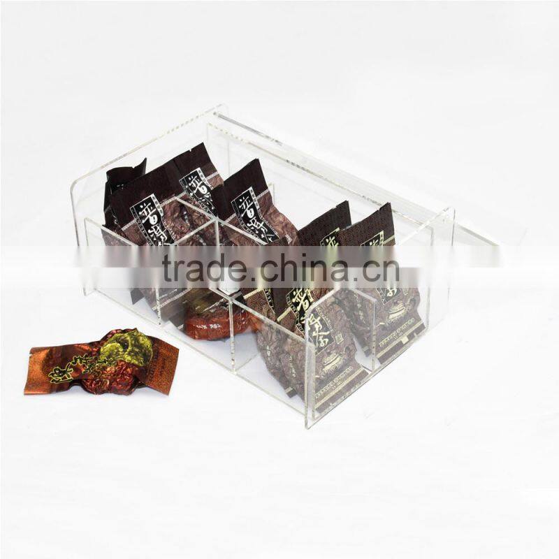 hot sale plexiglass tea bag storage box promotion acrylic tea bag caddy