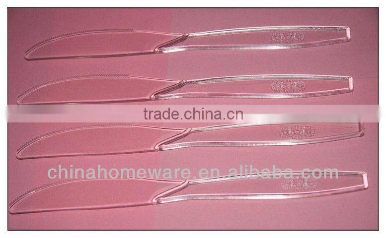Clear plastic tableware western food knife