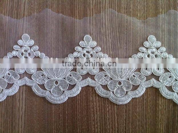 2015 New design embroidery mesh lace cord