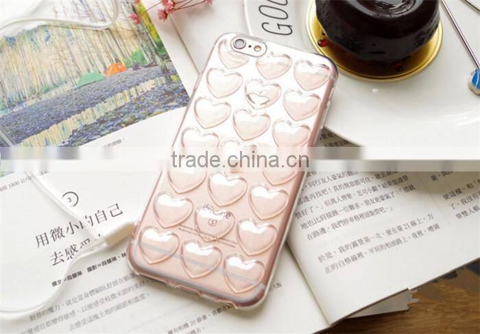 hand strap cute fashion soft tpu cover heart case for iphone 6 6s plus