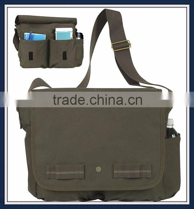 Large volume classic cotton canvas messenger bag shoulder bag