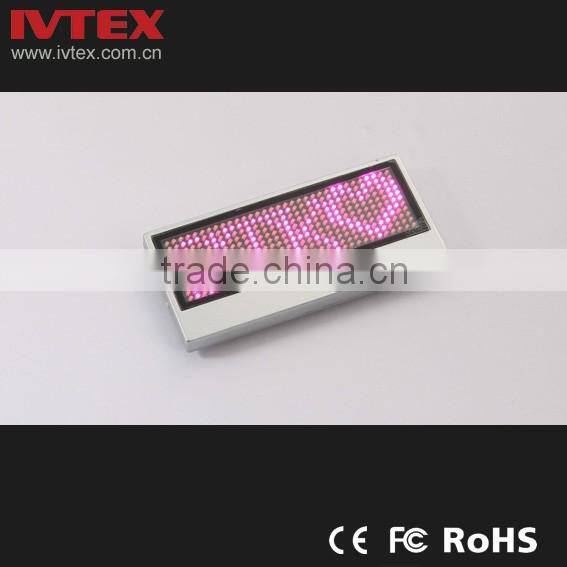 Digital Blue Rechargeable Battery Backup Mini LED Display / LED name badge / Digital badge