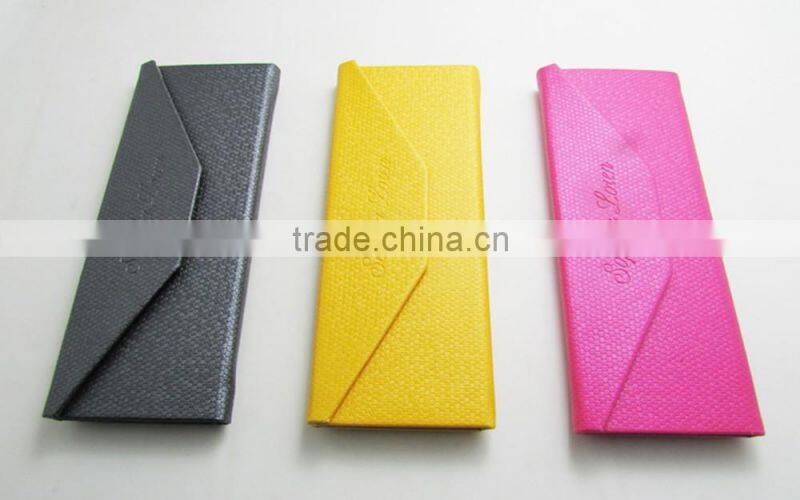 Brand new style leather wrapped foldable handmade glasses case