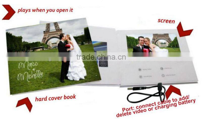 luxury gift and advertising style lcd video greeting card mailer digital photo frame