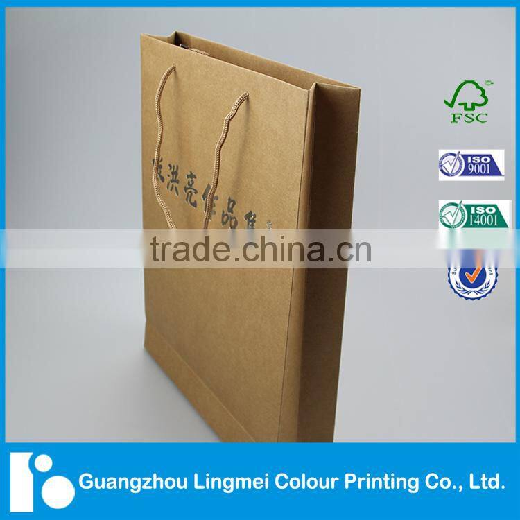 2016 Cheapest Top Quality Luxury Gift Paper Bag Printing ,Shopping Brown Paper Bag,Custom Kraft Paper Bag with Handle