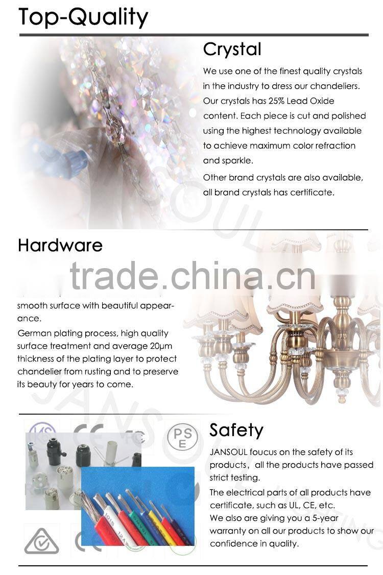 traditional wedding/bedroom/hotel decoration zhongshan new product luxury pendant light led candel holder crystal chandelier