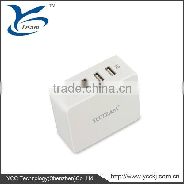 25W 4-Port USB Wall Home Travel Charger Power Adapter, Multi-Port USB Charger SmartID & with Foldable Plug for iPhone 6s / 6