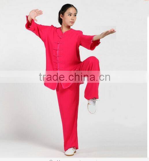 2016 latest Cotton & Silk Tai Chi Uniforms Womens Girls Wushu suit daily exercise clothes