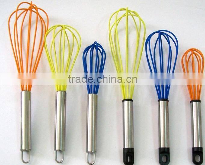 Food grade non stick silicone coated whisk