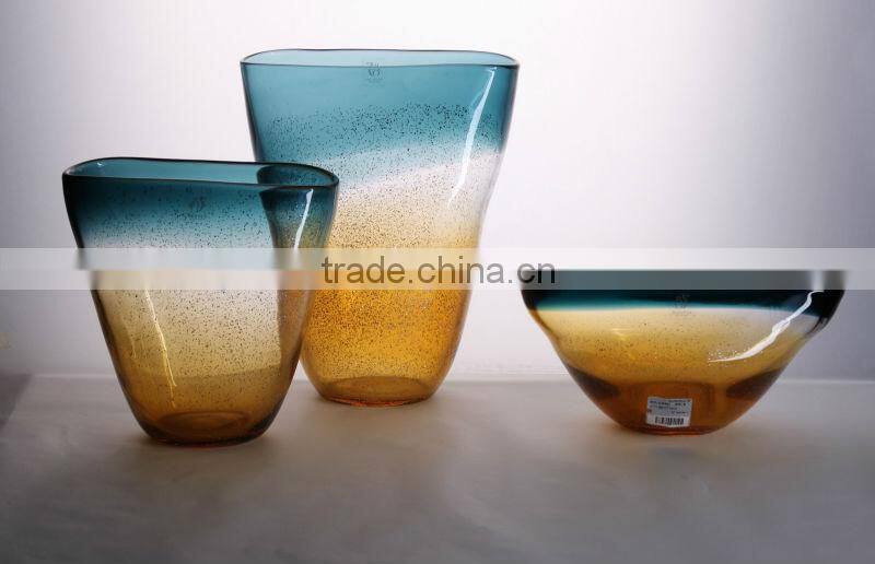 Gold Dust Surface Color Glass Vases
