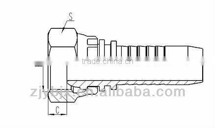 Hydraulic hose metric fittings with carbon steel hexagon nut