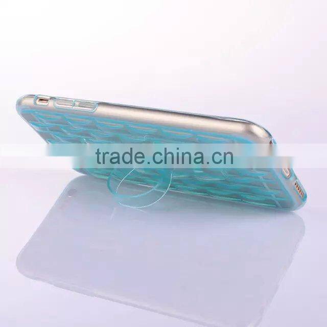 Water wave ice engraving style clear crystal case for iPhone 6 ultralslim soft rubber stand back cover